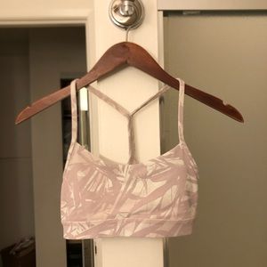 Lululemon Women's Flow Y Bra Nulu Purple Bamboo Design Size 2 LW2AUPS